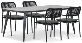 Tuinset 4 personen 180 cm Aluminium/rope Grijs Coco Penya/Vienna