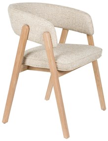 Zuiver Bright Eiken Eetkamerstoel Met Armleuningen Beige
