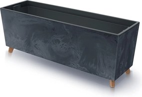 Prosperplast Urbi Case Beton Effect Bloempot - 77 x 23.5 x 30 cm - Antraciet - Inclusief binnenbak