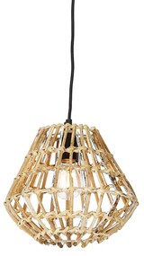 Landelijke hanglamp bamboe met wit - Canna Diamond Landelijk E27 rond Binnenverlichting Lamp