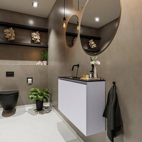 Mondiaz Ture 80cm toiletmeubel cale met wastafel urban links geen kraangat