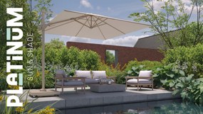 Platinum Challenger zweefparasol 3x3m T2 premium (excl. voet) champagne