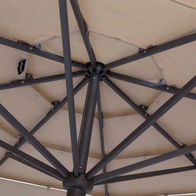 Madison Parasol Syros open structuur rond 350 cm taupe