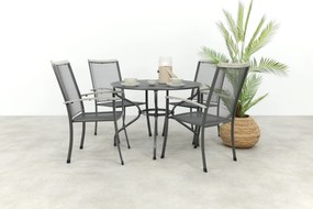 Balero ronde stapelbare bistroset strekmetaal Ø105 cm. - Antraciet