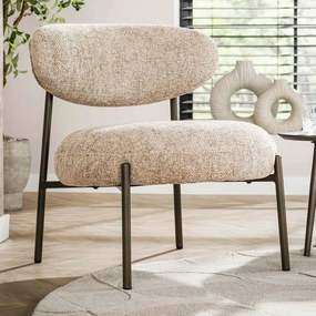 Zandkleur Fauteuil Met Ronde Zitting