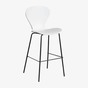 Pak Van 4 Uit Hoge Krukken Wit & ↑75 Cm & Zwart - Sklum