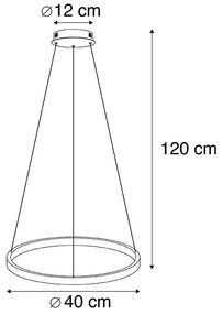 Eettafel / Eetkamer Moderne ring hanglamp goud 40 cm incl. LED - Anella Modern rond Binnenverlichting Lamp