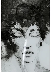 Kare Design Smokey Hair Groot Schilderij Zwart-wit