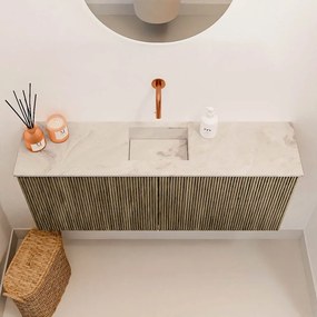 Mondiaz Joya DLux 100cm toiletmeubel dusk met wastafel faye midden zonder kraangat frappe