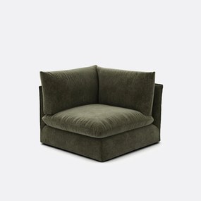 Hoekelement voor modulaire bank, in gemêleerd polyester, Malo