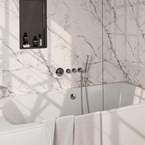 BRAUER Stripe Thermostatische Badkraan - SET 01 - inbouw - badvulcombinatie - staaf handdouche - doucheslang - wandaansluitbocht - chroom 5-CE-359