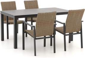Diningset Manifesto | 4 personen aluminium | Tuinset stapelbaar | 5-delig | Kees Smit Tuinmeubelen