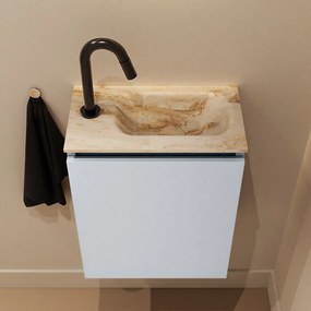 Mondiaz Ture DLux toiletmeubel 40cm clay met wastafel frappe rechts met kraangat