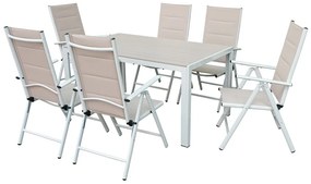 Verona polywood aluminium tuinset voor 6 personen Garden Point beige