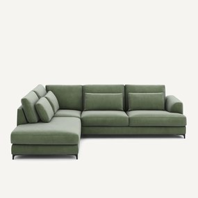 Omvormbare hoekbank links, fluweel, Marsile