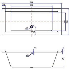 Mueller San Marino Duo inbouw ligbad 180x80cm mat wit