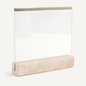 Fotolijst van glas en travertijn, breedte 22 cm, GENTIANA