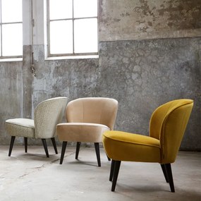 Woood Sara Okergele Fauteuil Fluweel