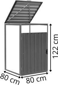 Behuizingsuitbreiding met statief voor 1 120l of 240l container Alabama CoverTech antraciet