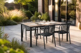 Tuinset 4 personen 160 cm Kunststof Grijs Domani Furniture Alba/Creta