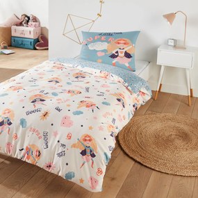 Bedset in recycled microvezel, rechthoekige kussensloop