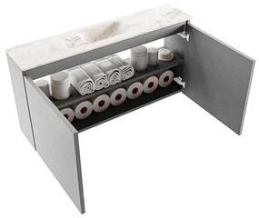 Mondiaz Ture DLux toiletmeubel 100cm plata met wastafel frappe midden met kraangat