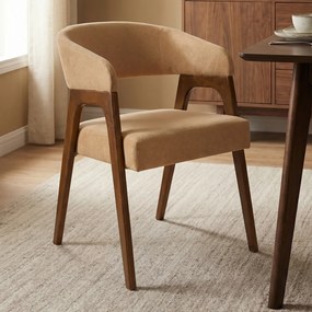 Dutchbone Adamello Vintage Eetkamerstoel Walnoot Beige