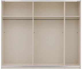 Goossens Kledingkast Easy Storage Sdk, 253 cm breed, 220 cm hoog, 1x 3 paneel glas schuifdeur li en 1x 3 paneel spiegel schuifdeur re