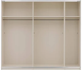 Goossens Kledingkast Easy Storage Sdk, 253 cm breed, 220 cm hoog, 1x 3 paneel glas schuifdeur li en 1x 3 paneel spiegel schuifdeur re