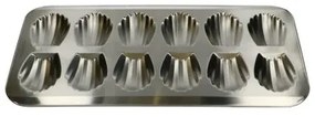 Madeleinevorm, gerecycled rvs, 12 stuks