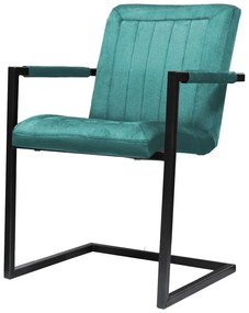 Eetkamerstoel - Lara met leuning - stof Element turquoise 15