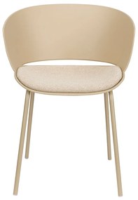 Plastic Kuipstoel Met Zitkussen Beige