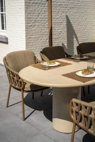 4 Seasons Outdoor Biarritz tuinset amber met Hampton tafel 300 cm Tuinstoel   beige weerbestendig