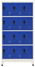vidaXL Lockerkast 90x45x180 cm staal grijs en blauw