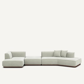 XL linkerhoek met voetsteun in stonewashed fluweel, JACOPO