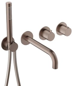 Hotbath Ace Afbouwdeel - voor inbouwthermostaat - 2-weg - stop omstel - uitloop - handdouche - doucheslang - Geborsteld Koper PVD AC072EXTBCP
