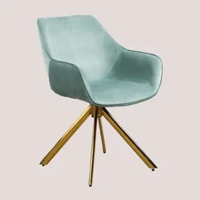 Set Van 2 Velvet Eetkamerstoelen Lucy Grün Tanne & Goud - Sklum