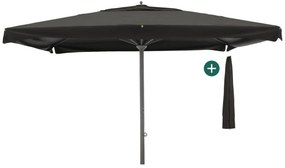 + 15% kassakorting | Parasol Shadowline Java | Inclusief hoes | Vierkant | 450x450cm | Met draaihendel | Zwart | Kees Smit Tuinmeubelen