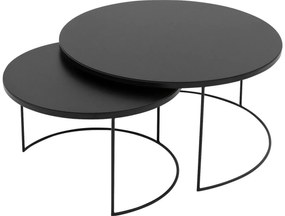 Goossens Salontafel Oda rond, metaal zwart, elegant chic, 80 x 41 x 80 cm