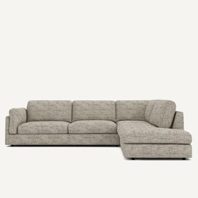 Hoekbank in gestippelde visgraatstof, César