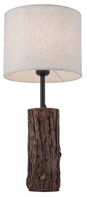 Landelijke tafellamp hout met witte kap - Oriana Landelijk E27 rond Binnenverlichting Lamp
