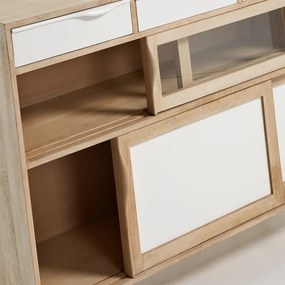 Kave Home Crok (Drak) Houten Dressoir Met Schuifdeuren - 120x40x95cm.