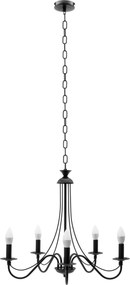 De Plafondlamp Hangend Rustiek Zwart APP647-5CP