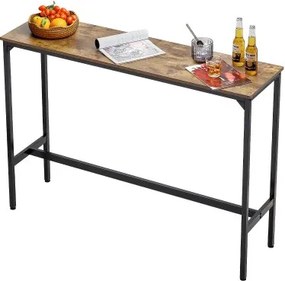 VEVOR Bartafel Bistrotafel Pubtafel met metalen frame, smalle en lange keukentafel Eettafel (1397 x 381 x 991 mm), displaytafel voor woonkamerfeesten pubs eetkamer cafés, bruin en zwart
