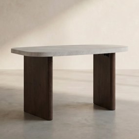 Organische Bijzettafel Bruin - 45 X 70cm.
