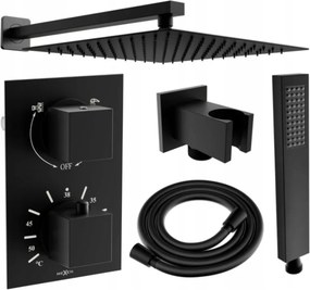 Mexen Cube DR02 inbouw doucheset met douchekop 25 cm, zwart - 77502DR0225-70