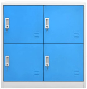 vidaXL Lockerkast 90x45x92,5 cm staal lichtgrijs en blauw