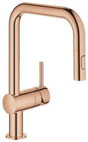 GROHE Minta Keukenkraan - hoog - draaibare/uittrekbare u uitloop - 2 straalsoorten - warm sunset glans OUTLETSTORE 32322DA2