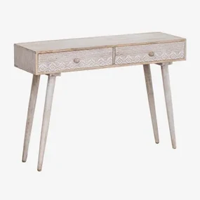 Ukurla Mangohouten Console Vintage Wit Hout - Sklum