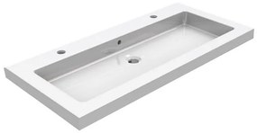 Mueller Single flat meubelwasbak 100x46cm met 2 kraangaten